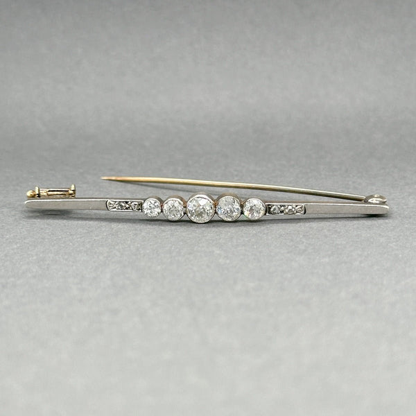 Estate Edwardian 14K Y Gold 0.97ctw H - J/VS2 - SI1 Diamond Pin - Walter Bauman Jewelers