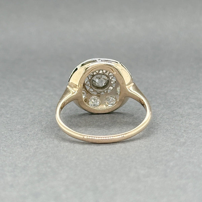 Estate Edwardian 14K Y Gold 0.98ctw I - J/SI1 - 2 Diamond Cocktail Ring - Walter Bauman Jewelers