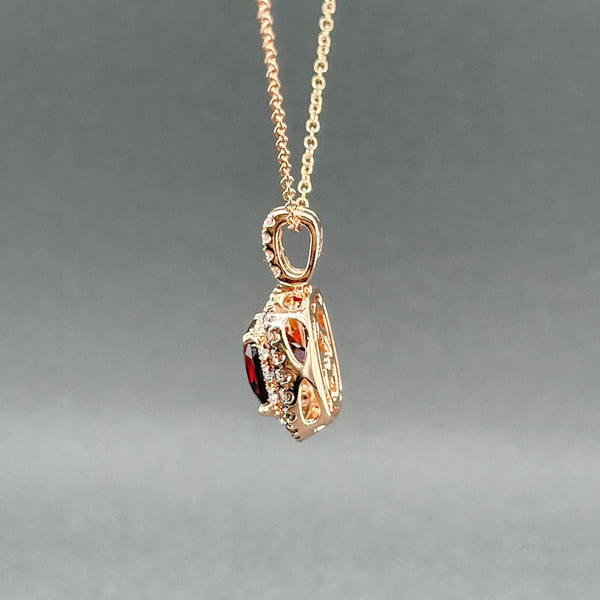 Estate Effy 14K R Gold 3.02ct Garnet & 0.32ctw G - H - Brown/SI1 - 2 Diamond Pendant - Walter Bauman Jewelers