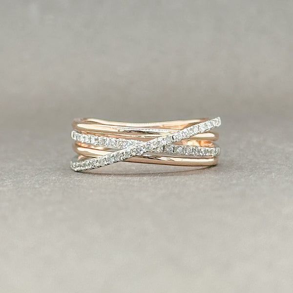 Estate Effy 14K TT Gold 0.19ctw G-H/SI1-2 Diamond Crossover Ring - Walter Bauman Jewelers