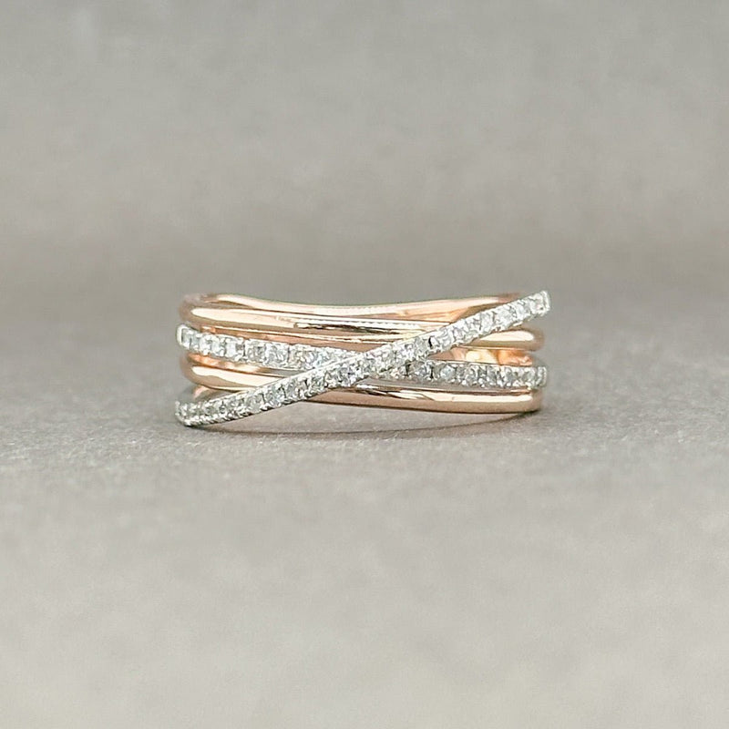 Estate Effy 14K TT Gold 0.19ctw G-H/SI1-2 Diamond Crossover Ring - Walter Bauman Jewelers