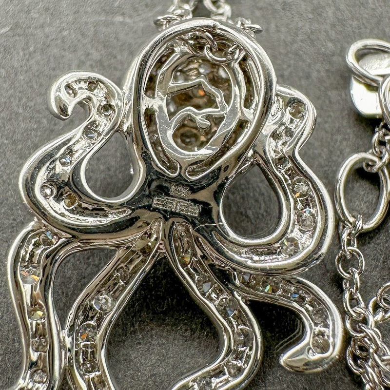 Estate Effy 14K W Gold 0.56ctw Black G - H/SI1 - I1 Diamond Octopus Pendant - Walter Bauman Jewelers