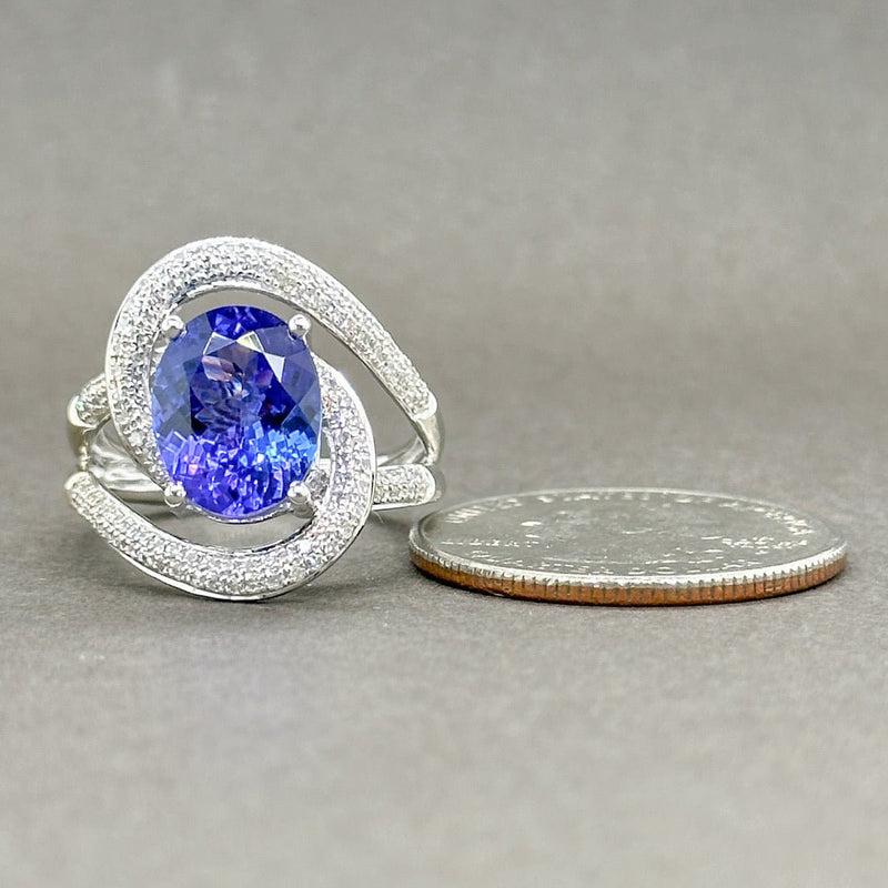 Estate Effy 14K W Gold 3.60ct Tanzanite & 0.51ctw H-I/SI1-2 Diamond Ring - Walter Bauman Jewelers