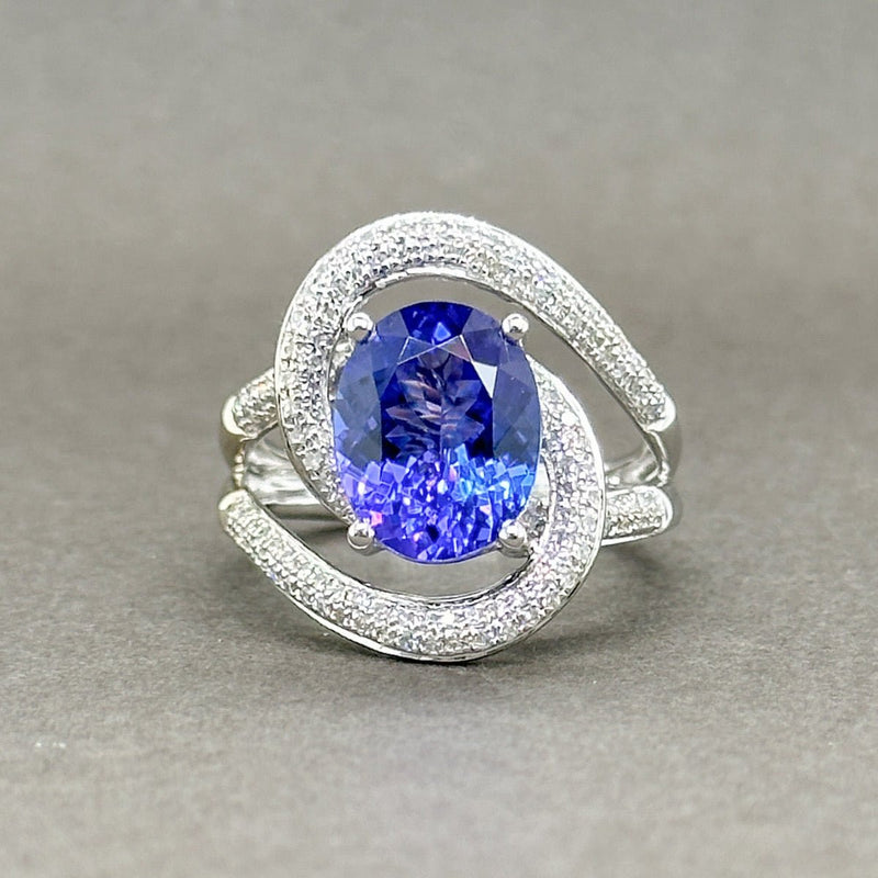 Estate Effy 14K W Gold 3.60ct Tanzanite & 0.51ctw H-I/SI1-2 Diamond Ring - Walter Bauman Jewelers