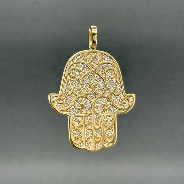 Estate Effy 14K Y Gold 0.48ctw H - I/SI1 - 2 Diamond Hamsa Pendant - Walter Bauman Jewelers