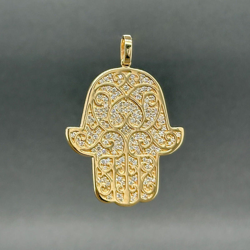 Estate Effy 14K Y Gold 0.48ctw H - I/SI1 - 2 Diamond Hamsa Pendant - Walter Bauman Jewelers