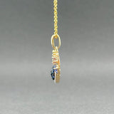 Estate Effy 14K Y Gold 0.97ctw Sapphire & 0.05ctw G - H/VS2 Diamond Eye Pendant - Walter Bauman Jewelers