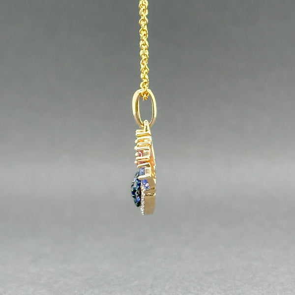 Estate Effy 14K Y Gold 0.97ctw Sapphire & 0.05ctw G - H/VS2 Diamond Eye Pendant - Walter Bauman Jewelers