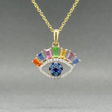 Estate Effy 14K Y Gold 0.97ctw Sapphire & 0.05ctw G - H/VS2 Diamond Eye Pendant - Walter Bauman Jewelers