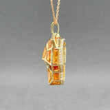 Estate Effy 14K Y Gold 9.51ctw Citrine & Garnet & 0.25ctw H/SI1 - 2 Diamond Panther Pendant - Walter Bauman Jewelers