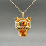 Estate Effy 14K Y Gold 9.51ctw Citrine & Garnet & 0.25ctw H/SI1 - 2 Diamond Panther Pendant - Walter Bauman Jewelers