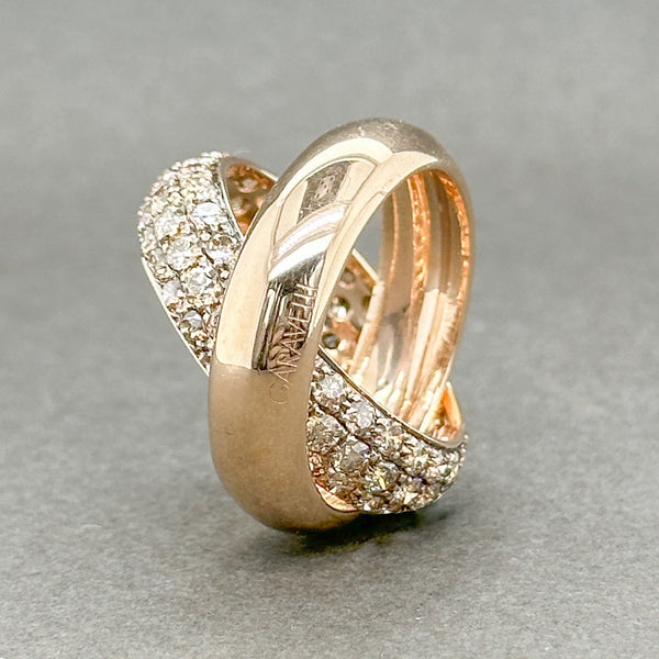 Estate Garavelli 18K R Gold 3.26ctw Cognac Diamond Rolling Ring - Walter Bauman Jewelers