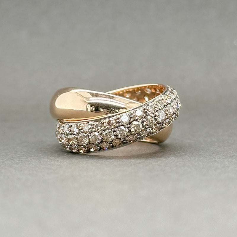 Estate Garavelli 18K R Gold 3.26ctw Cognac Diamond Rolling Ring - Walter Bauman Jewelers