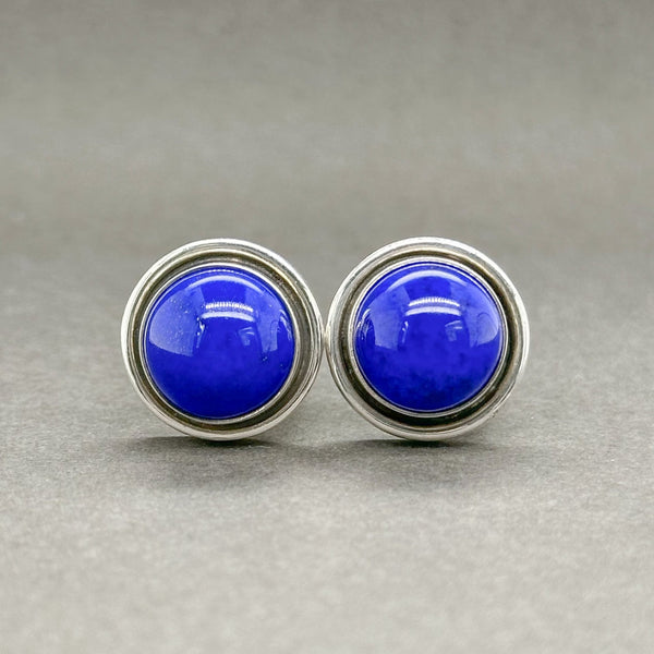 Estate Georg Jensen SS Lapis Lazuli Clip On Earrings - Walter Bauman Jewelers