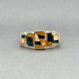 Estate GL Miller 14K Y Gold 0.54ctw Onyx & 0.06ctw Tigers Eye Inlay Ring - Walter Bauman Jewelers