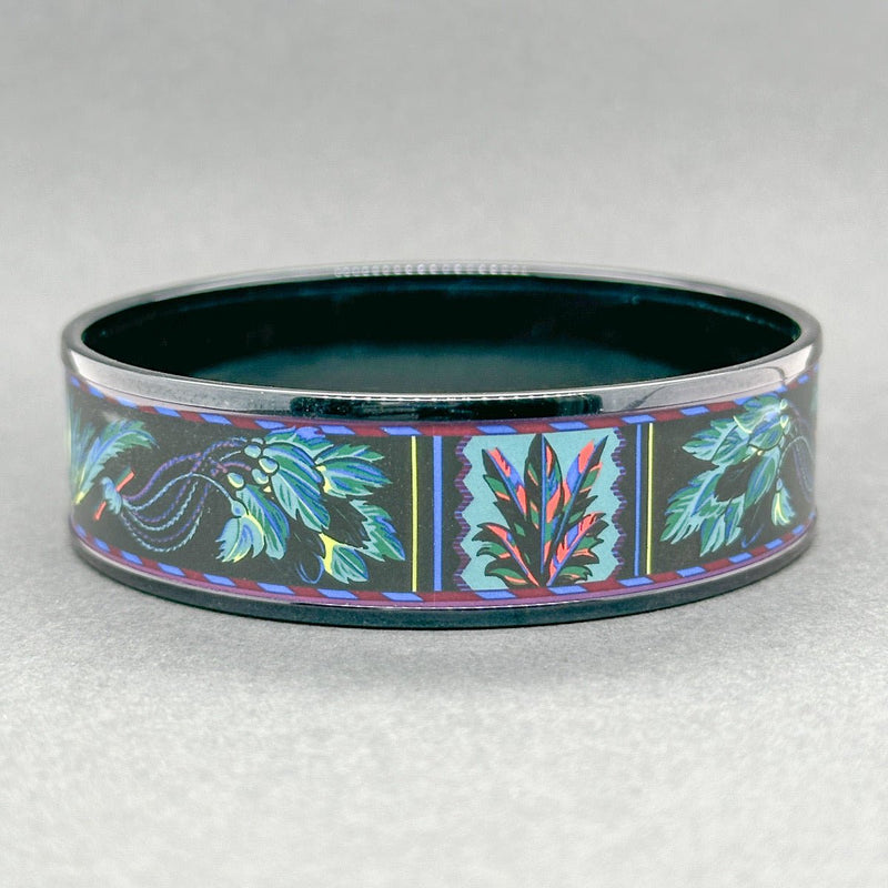 Estate Hermes 18mm Brazil Wide Enamel Bangle Bracelet - Walter Bauman Jewelers