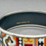 Estate Hermes 20.5mm Wide Print Enamel Bangle Bracelet - Walter Bauman Jewelers