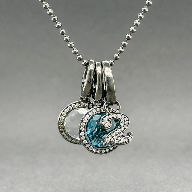 Estate Ippolita SS 6.33ctw Quartz & Topaz & 0.24ctw G - H/SI1 - 2 Diamond Pendants - Walter Bauman Jewelers