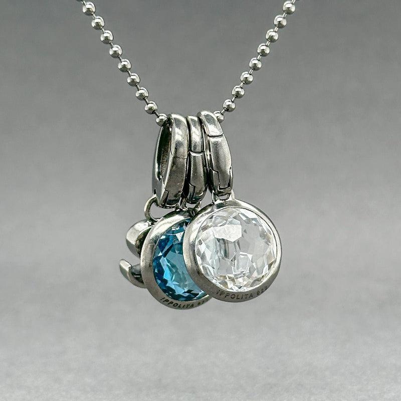 Estate Ippolita SS 6.33ctw Quartz & Topaz & 0.24ctw G - H/SI1 - 2 Diamond Pendants - Walter Bauman Jewelers