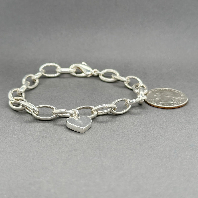 Estate James Avery SS Resolute Heart Charm Bracelet - Walter Bauman Jewelers