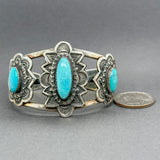 Estate James Rogers SS Turquoise Cuff Bracelet - Walter Bauman Jewelers