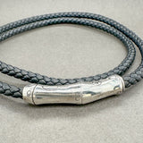 Estate John Hardy SS Leather Bamboo Triple Wrap Bracelet - Walter Bauman Jewelers