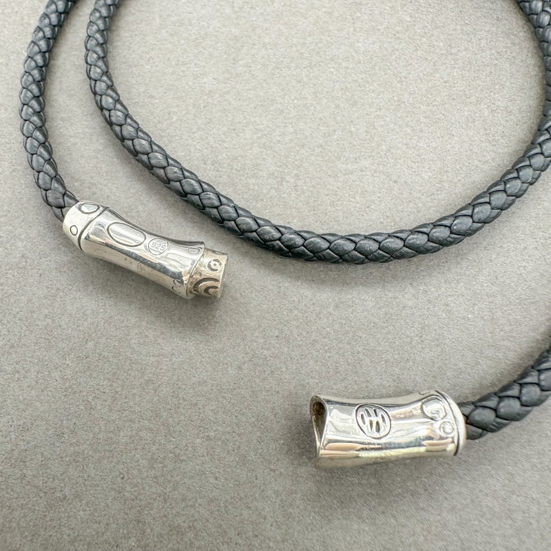 Estate John Hardy SS Leather Bamboo Triple Wrap Bracelet - Walter Bauman Jewelers