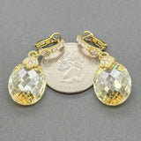 Estate Judith Ripka 18K Y Gold 40.72ctw Zircon & 0.30ctw G/SI1 Diamond Earrings - Walter Bauman Jewelers