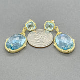 Estate Judith Ripka 18K Y Gold 55.66ctw Blue Topaz Earring - Walter Bauman Jewelers