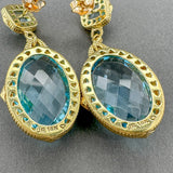 Estate Judith Ripka 18K Y Gold 55.66ctw Blue Topaz Earring - Walter Bauman Jewelers