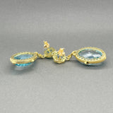 Estate Judith Ripka 18K Y Gold 55.66ctw Blue Topaz Earring - Walter Bauman Jewelers