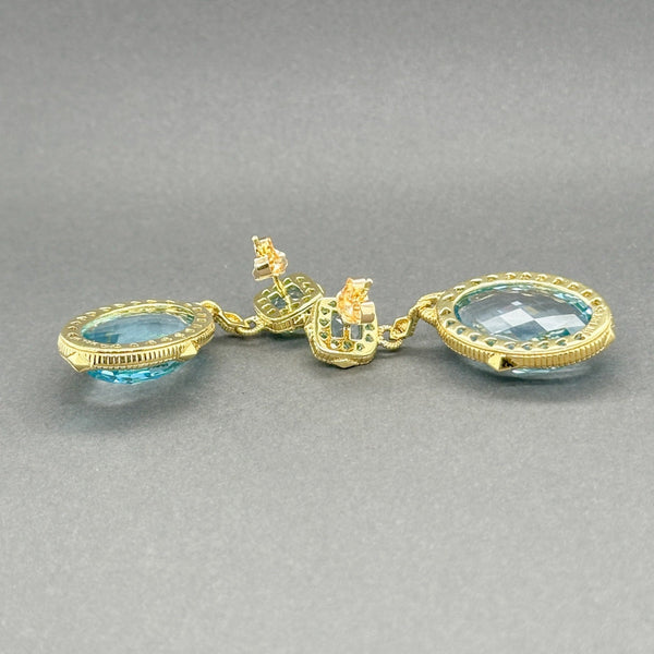 Estate Judith Ripka 18K Y Gold 55.66ctw Blue Topaz Earring - Walter Bauman Jewelers