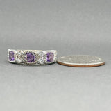 Estate Judith Ripka SS 1.32ctw Amethyst & 0.40ctw CZ Ring - Walter Bauman Jewelers