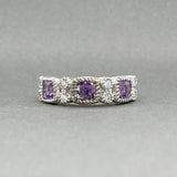 Estate Judith Ripka SS 1.32ctw Amethyst & 0.40ctw CZ Ring - Walter Bauman Jewelers