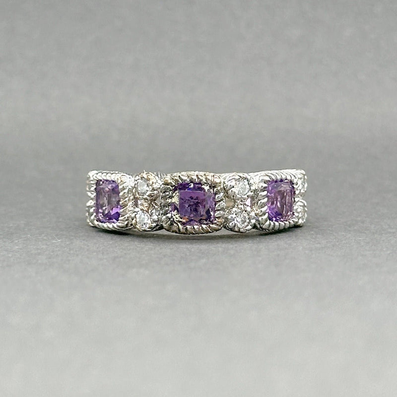 Estate Judith Ripka SS 1.32ctw Amethyst & 0.40ctw CZ Ring - Walter Bauman Jewelers