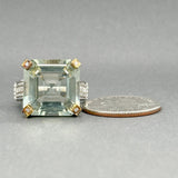 Estate Judith Ripka SS 14.96ct Prasiolite & 0.05ctw H/SI2 Diamond Ring - Walter Bauman Jewelers