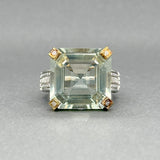 Estate Judith Ripka SS 14.96ct Prasiolite & 0.05ctw H/SI2 Diamond Ring - Walter Bauman Jewelers