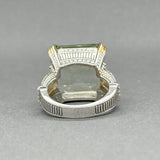 Estate Judith Ripka SS 14.96ct Prasiolite & 0.05ctw H/SI2 Diamond Ring - Walter Bauman Jewelers