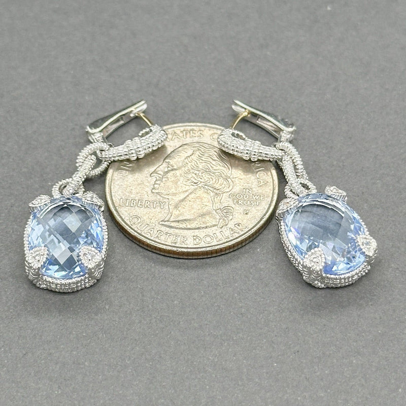 Judith Ripka Blue Sapphire Estate Earrings buy