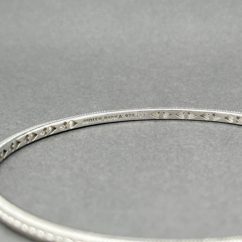 Estate Judith Ripka SS 2.5mm Textured Bangle Bracelet - Walter Bauman Jewelers