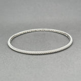 Estate Judith Ripka SS 2.5mm Textured Bangle Bracelet - Walter Bauman Jewelers