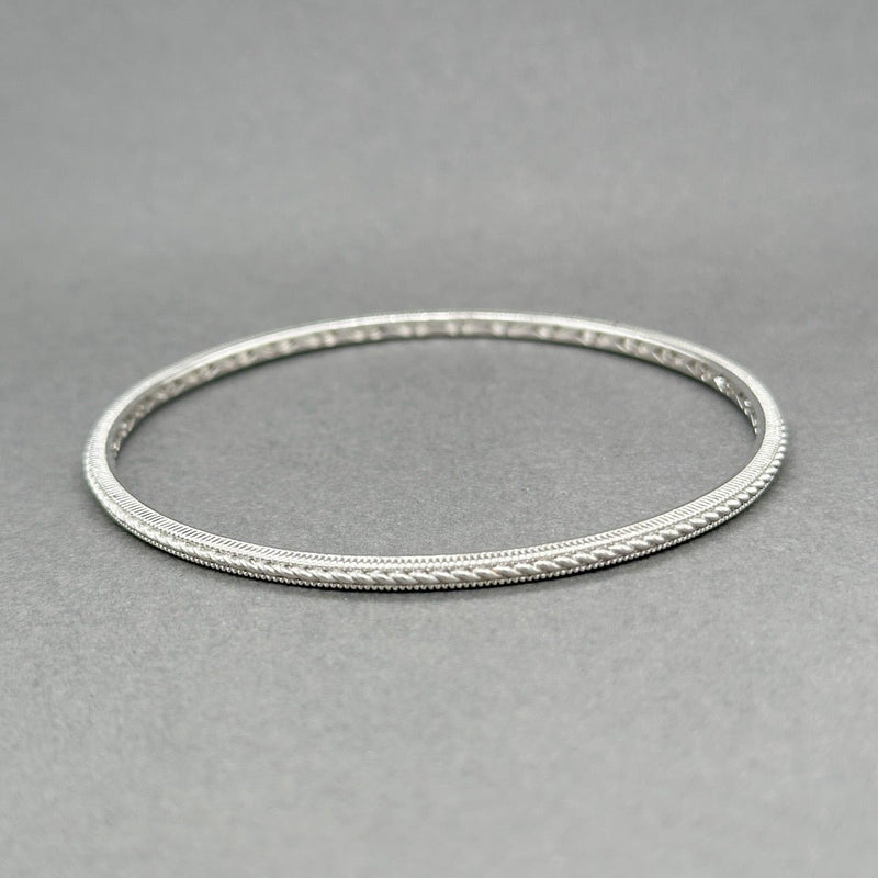 Estate Judith Ripka SS 2.5mm Textured Bangle Bracelet - Walter Bauman Jewelers