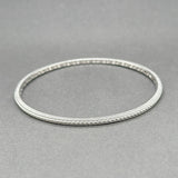 Estate Judith Ripka SS 2.7mm Textured Bangle Bracelet - Walter Bauman Jewelers