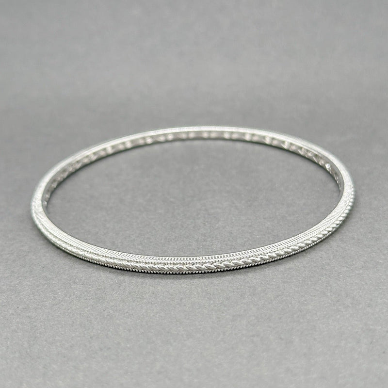 Estate Judith Ripka SS 2.7mm Textured Bangle Bracelet - Walter Bauman Jewelers