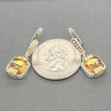 Estate Judith Ripka SS 4.30ctw Citrine & 0.09ctw G/SI1 - 2 Diamond Earrings - Walter Bauman Jewelers