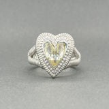 Estate Judith Ripka SS 4.54ct Zircon Heart Ring - Walter Bauman Jewelers