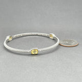 Estate Judith Ripka SS 6.40ctw CZ Bangle Bracelet - Walter Bauman Jewelers