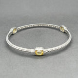 Estate Judith Ripka SS 6.40ctw CZ Bangle Bracelet - Walter Bauman Jewelers