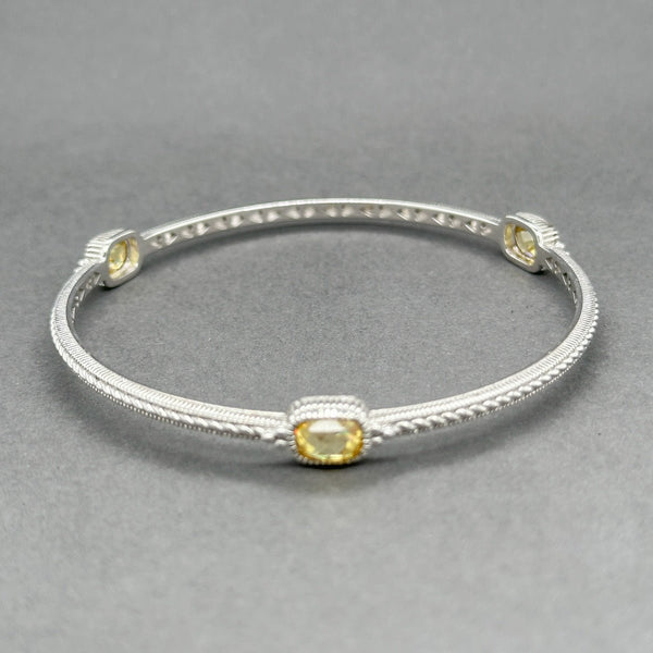 Estate Judith Ripka SS 6.40ctw CZ Bangle Bracelet - Walter Bauman Jewelers