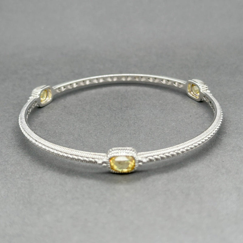 Estate Judith Ripka SS 6.40ctw CZ Bangle Bracelet - Walter Bauman Jewelers